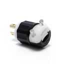 LEVITON Locking Plug, 15 Amp, 125 Volt, Industrial Grade, Black & White