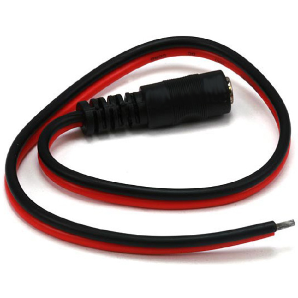 5.5mm X 2.1mm 12" DC Power Pigtail Female Plug