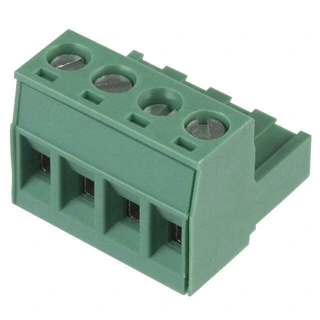 PHOENIX, 1757035,  5.08mm, 4 Position Terminal Block Plug, Female Sockets 0.200" (5.08mm) 180° Free Hanging (In-Line)