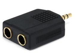 3.5mm Male to two 1/4 Female Stereo Audio Y Adapter