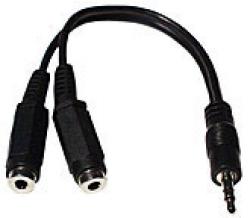 Câble adaptateur Y audio stéréo 3.5 mm - 6"