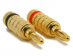 High-Quality Gold Plated Speaker Banana Plugs, Closed Screw Type