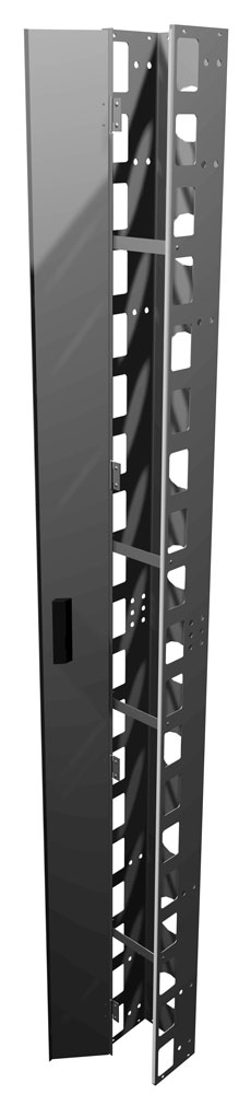 Gestion de câbles verticale, avec porte, 8” x 6”, 44 U