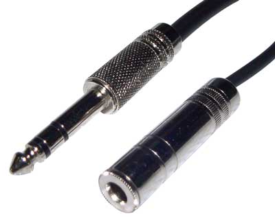 Stereo 1/4" TRS  Male to Female Audio Cables