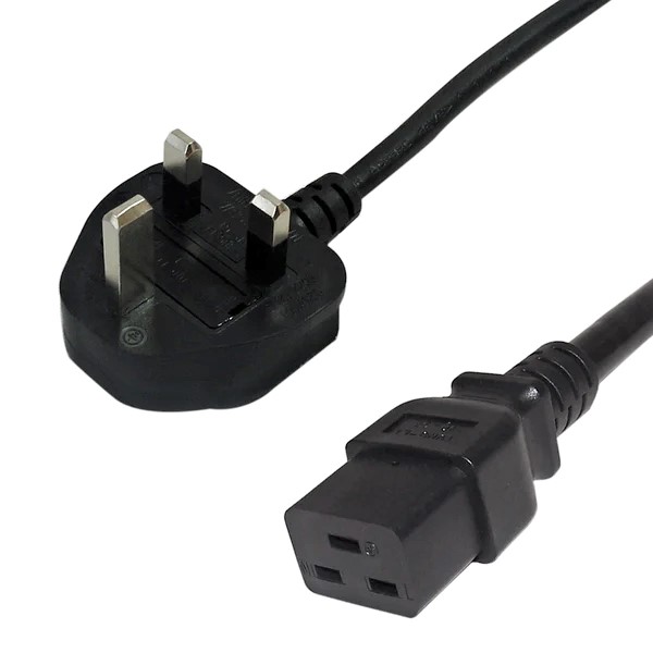 Power Cord BS1363 (UK) to IEC C19 - H05VV-F 1.5 (13A 250V)