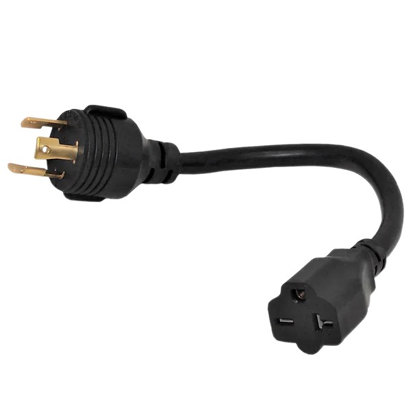 NEMA L6-30P to 6-20R Power Cord Adapter  - 12AWG - 1ft