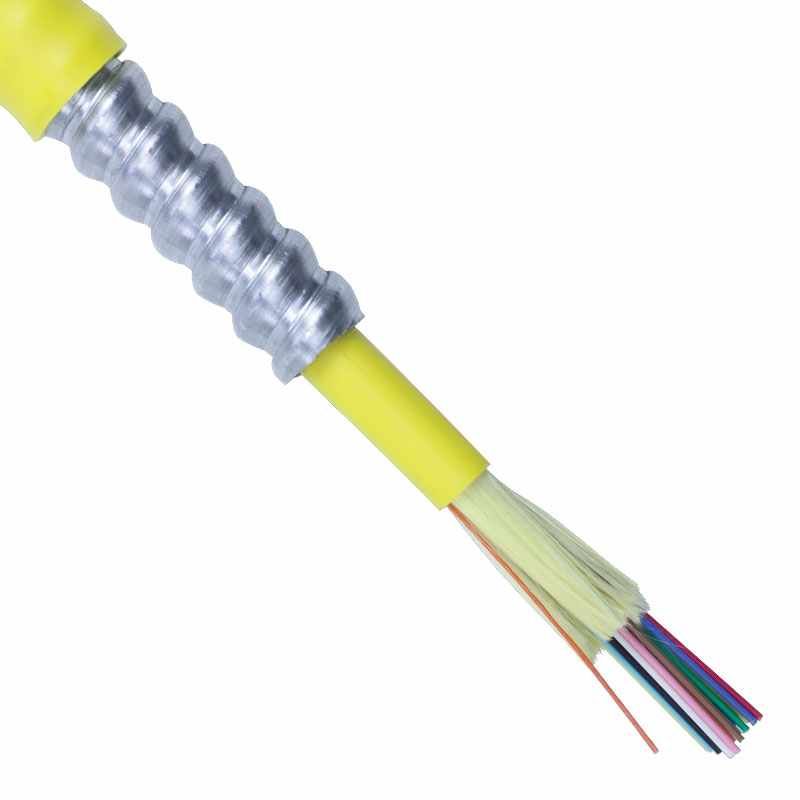 Câble de plénum à armure fibre monomode 12 fibres (OS2), 900 μm, SUPÉRIEUR ESSEX #L4012K401 (prix/pied)