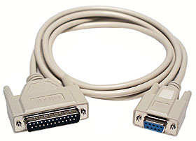 Modem Cable DB9 Female to DB25 Male - 6 Feet