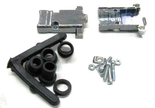 DB9 Metal Cover Kit with Grommets - Fits 4mm to 10mm Cable