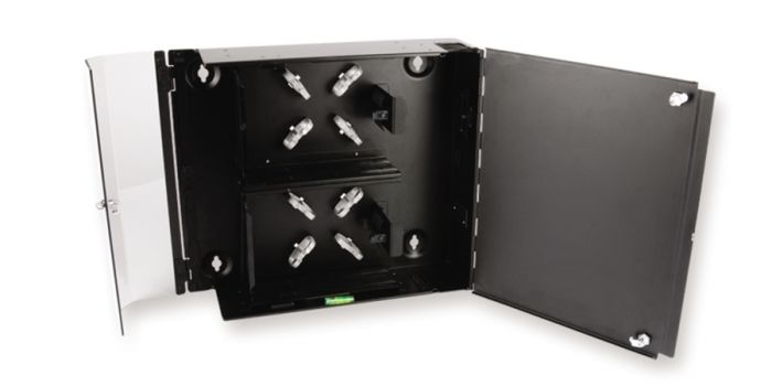 Wall Mount Enclosure Holds 4 CCH Modules Up to 96 Fibers, Unloaded