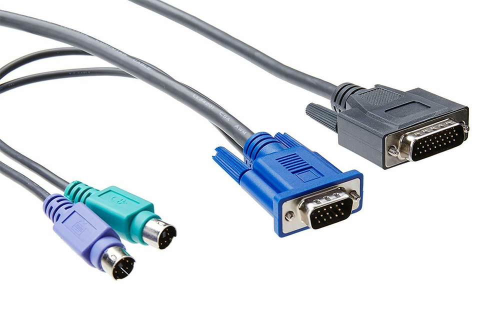 Câble à gaine unique pour clavier PS/2, souris PS/2 et vidéo VGA Avocent - 8 pieds