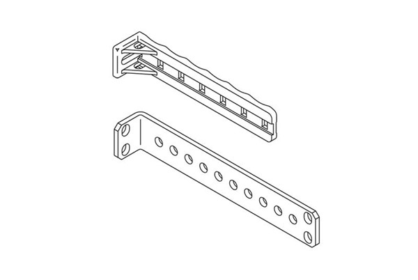 Stand-Off Tie Brackets; 0.88"H (22.4 mm) x 1"W (25.4 mm) x 6"L (150 mm); Clear; Box of 50 