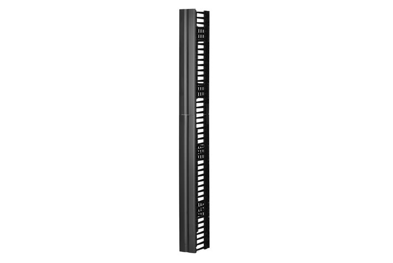 Velocity Single-Sided Vertical Cable Managers; for 7'H 45U Racks; 80.5"H x 10"W x 10.3"  Black