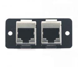 Double RJ-45 Pass Through Dual Ethernet Wall Plate Insert