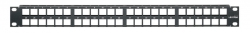 Panneau de brassage plat QUICKPORT™, avec numérotation verticale, 48 ports, 1 unité, noir.