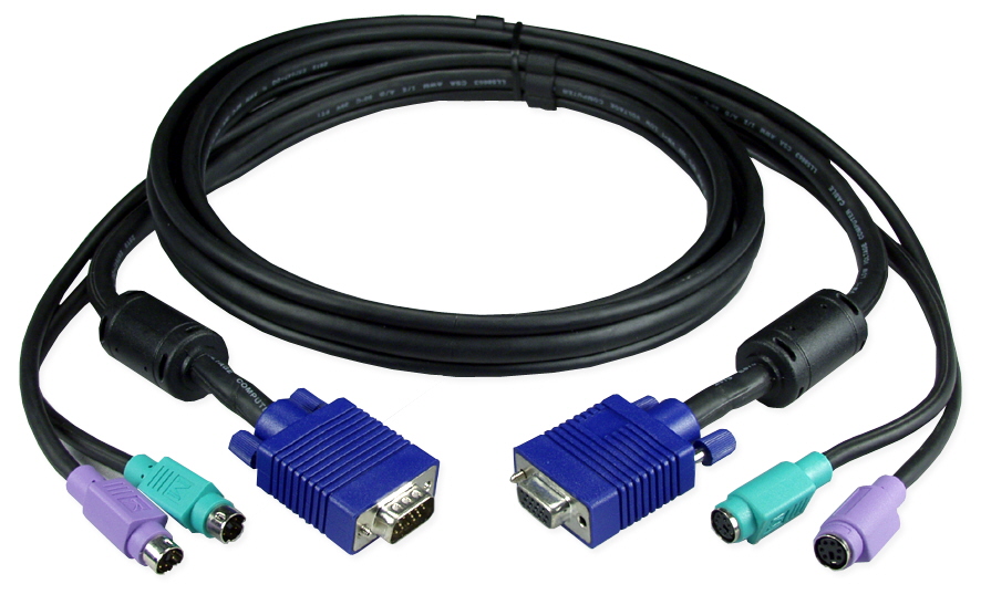Keyboard/VGA/Mouse Combo Extension Cable for PS/2 KVM Switch 10ft