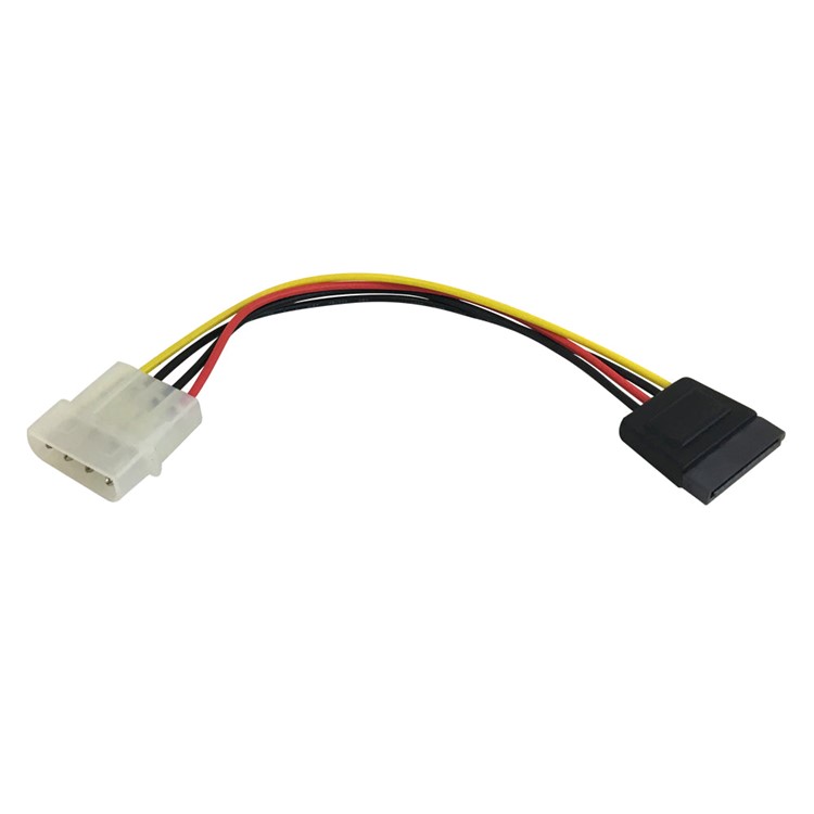 4 pin Power Male to 15 pin SATA Power Cable - 6"