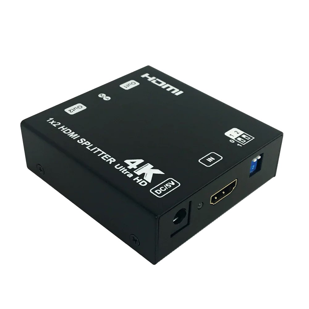 HDMI Splitter 1x2  -  Displays one HDMI device to two HDMI displays simultaneous