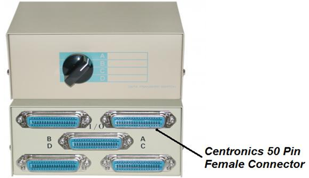 Boîtier de commutation Centronics 50 SCSI/Telco 4 à 1