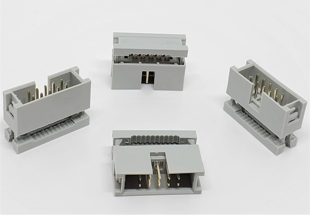 2X5 10 Pin Dual Rows 2.54mm SHROUDED IDC Male HEADER, 10 Pins IDC Crimp Connectors 