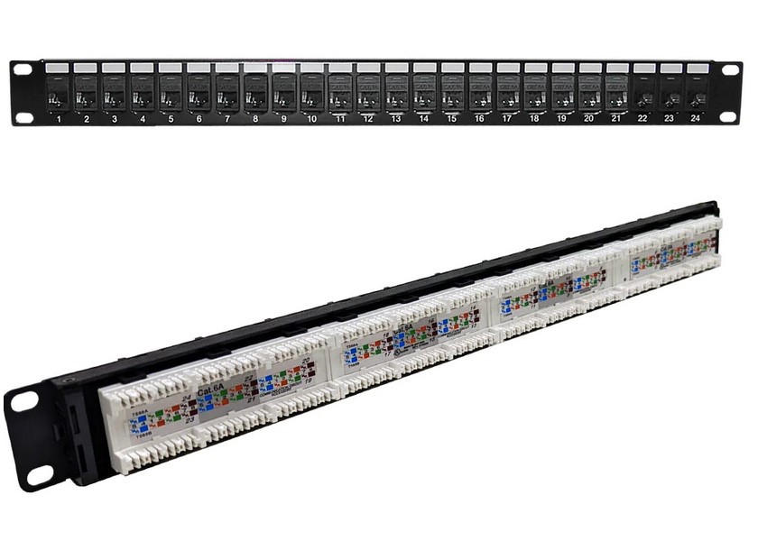 Cat6A Patch Panel, 19" Rackmount - 110 Punch-Down