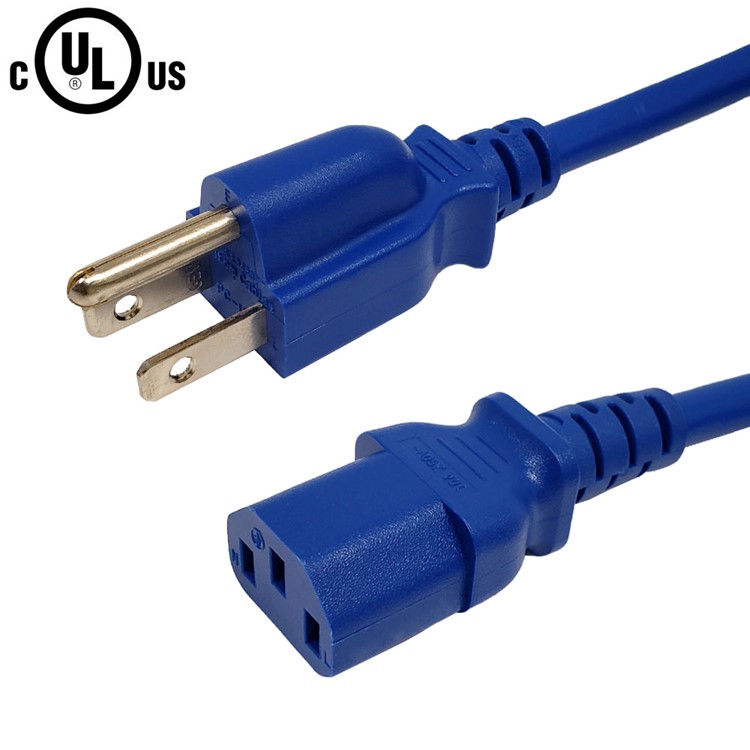 18 AWG Câbles d'alimentation colorés 5-15P vers IEC C13 NEMA