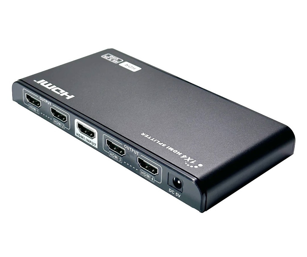 1x4 HDMI Splitter, 4Kx2K@60Hz, EDID, HDCP 2.2, YUV 4:4:4 - Displays one HDMI device to four HDMI displays simultaneous