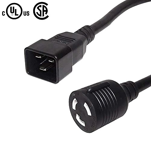 IEC C20 to NEMA L6-30R Power Cable - 12AWG - 1ft 