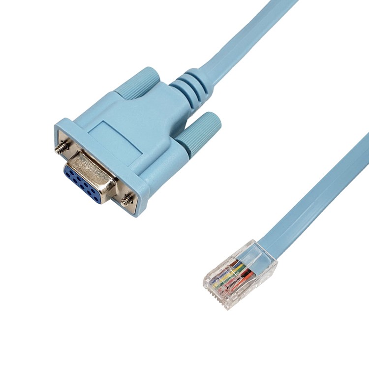 Câble de console Cisco DB9 femelle vers RJ45 mâle - Bleu clair