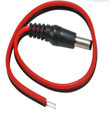 5.5mm X 2.1mm 12" DC Power Pigtail Male Plug