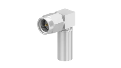 HUBER+SUHNER  24_SMA-50-3-41/133_NE  SMA Connector Plug, Male Pin 50 Ohms Free Hanging (In-Line), Right Angle Solder
