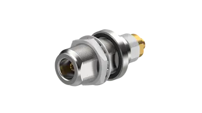 HUBER+SUHNERN, 50 Ohm, Straight bulkhead cable jack (female)