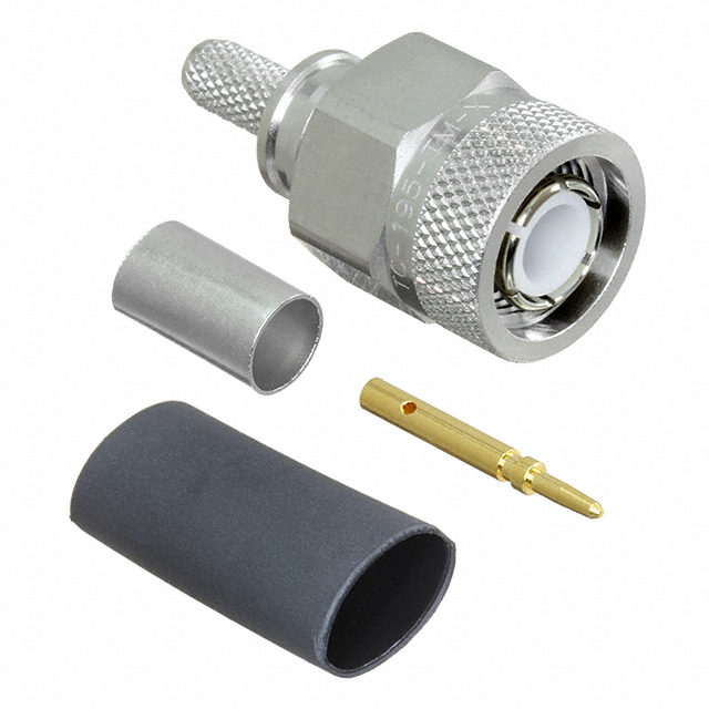TC-195-TM-X, TNC Connector Plug, Male Pin 50 Ohms Free Hanging (In-Line) Solder