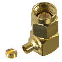 Amphenol RF, 132111, SMA Connector Plug, Male Pin 50 Ohms Free Hanging (In-Line), Right Angle Solder