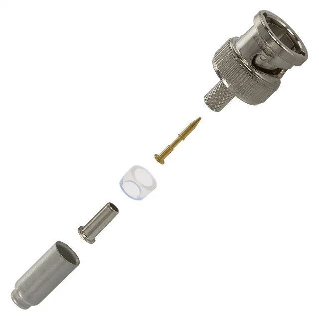 5413589-8, TE Connectivity AMP, BNC Connector Plug, Male Pin 75 Ohms Free Hanging (In-Line) Crimp