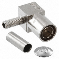 415484-1, TE Connectivity AMP, SMB, Mini Connector Plug, Female Socket 75 Ohms Free Hanging (In-Line), Right Angle Solder