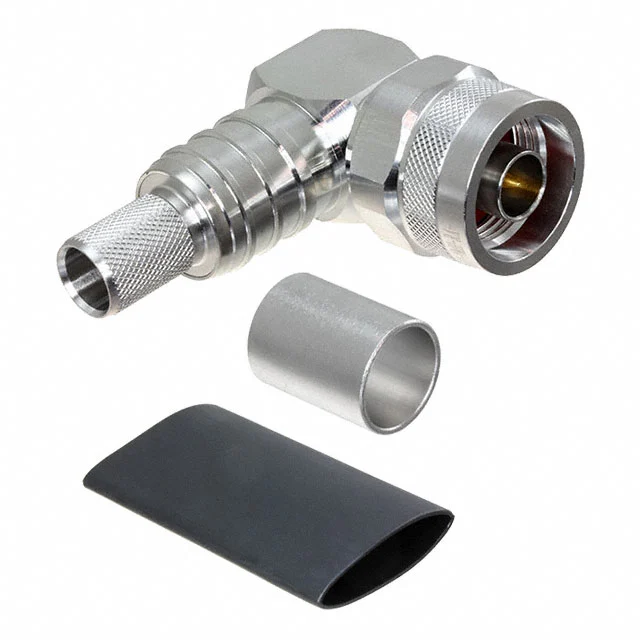 EZ-400-NMH-RA-X, Amphenol Times Microwave Systems, N Type Connector Plug, Male Pin 50 Ohms Free Hanging (In-Line), Right Angle Push On