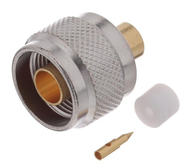 R161.054.000, Radiall, N Type Connector Plug, Male Pin 50 Ohms Free Hanging (In-Line) Solder