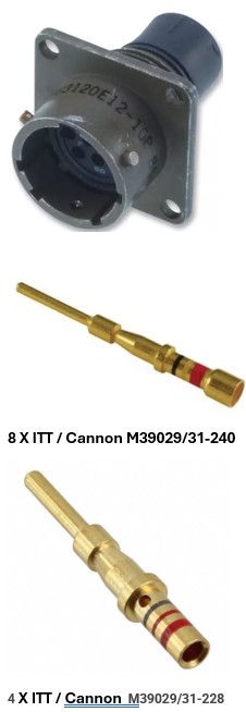 KPSE00E14-12P, 12 Position Circular Connector Receptacle, Male Pins Crimp,  ITT / Cannon
