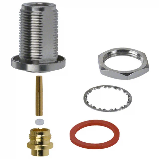 Amphenol RF 172153, N Coaxial, Straight Bulkhead Jack, Solder, 50 ohm, Beryllium Copper