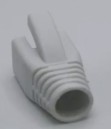 RJ45 Boots, 8mm gray pull-over strain relief snagless boot designed for RJ45 modular plugs, Sentinel 