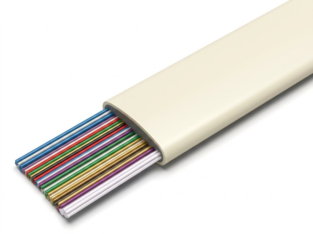 RJ45 (8C)FLAT CABLE BEIGE Stranded Modular RJ Flat Phone Cable (price per foot)