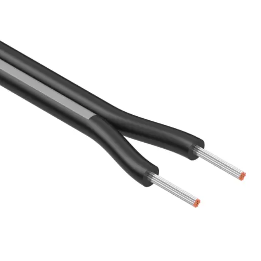 [ZPO-S222] 2 Conductor Cable Black 22/7 BLACK with white (price/foot)