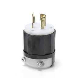 [ZLV-2311] Locking Plug, 20 Amp, 125 Volt, Extra-Heavy Duty Industrial Grade, Black & White