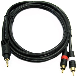 Câbles robustes Mini Stereo à 2 RCA mâle - HQ
