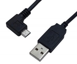 USB 2.0 A Straight Male to Micro-B Left Angle Cable