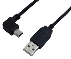 USB 2.0 A Straight Male to Mini-B 5 Pin Right Angle Cable
