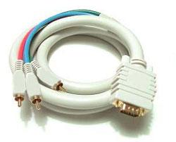 [AV-VGA/CV-10] VGA to Component Video YCrCb Cable HD15 Male to 3 x RCA Male