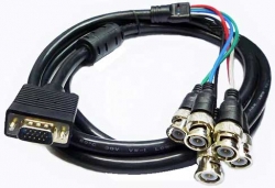 Hi-Resolution VGA HD-15 Female to 5 BNC Male RGB Video Cable for HDTV Monitor cable