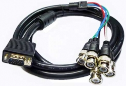 Câble vidéo VGA HD-15 femelle vers 5 BNC mâle RGB haute résolution pour câble de moniteur HDTV